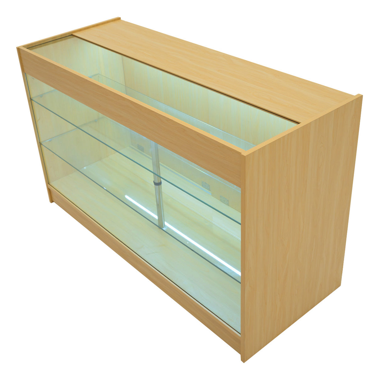 Conjunto de Balcões Comerciais com Luz LED  "TRITON" CM60 + K1500 + B1500 – cor Maple