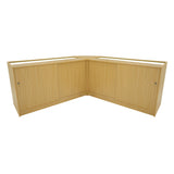 Conjunto de Balcões Comerciais com Luz LED "HERA" CM60 + K1500 + C1500 – cor Maple