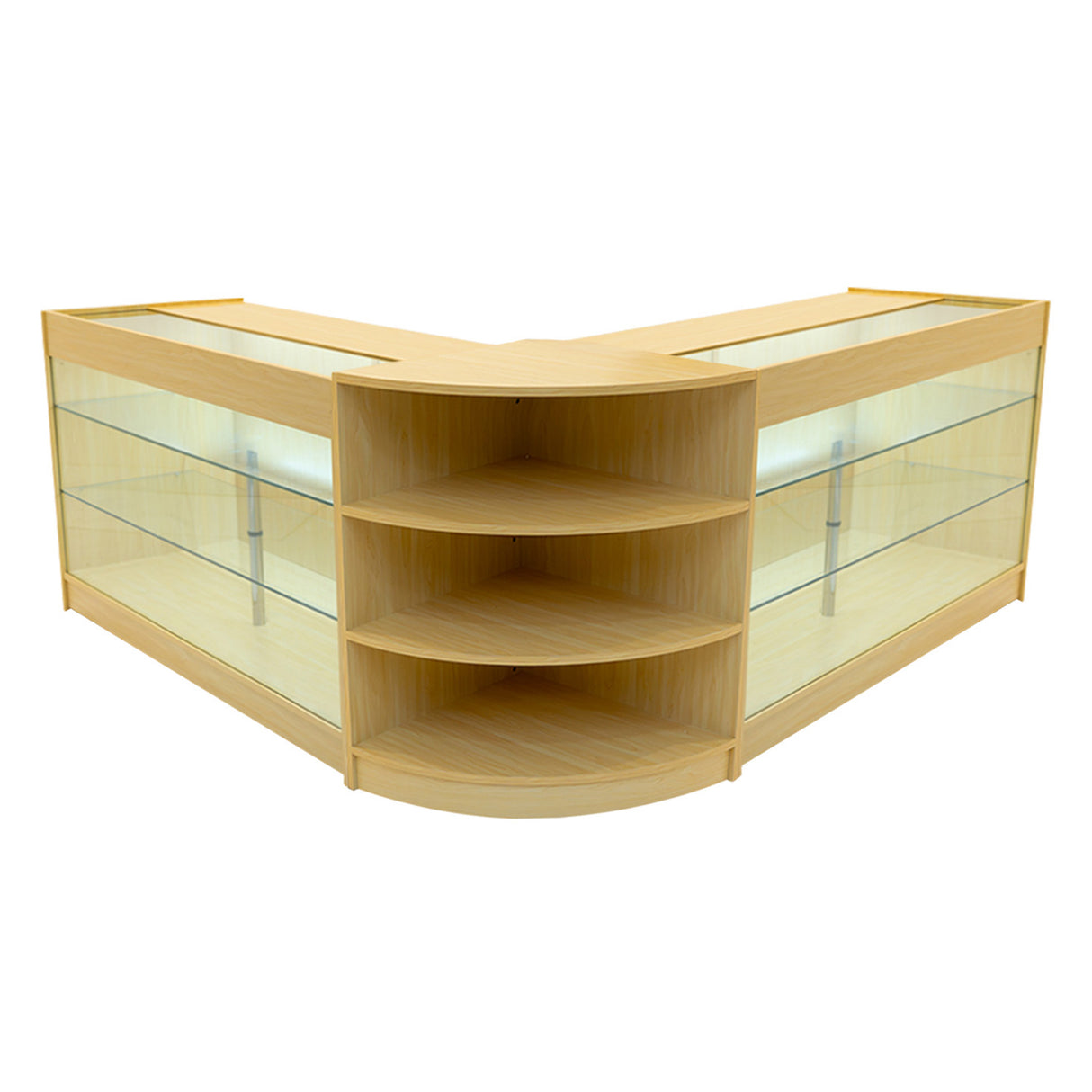 Conjunto de Balcões Comerciais com Luz LED "APOLLO" LM60+ 2x K1500 – cor Maple
