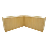 Conjunto de Balcões Comerciais com Luz LED "HARMONIA" LM60 + B1500 + C1500 – cor Maple