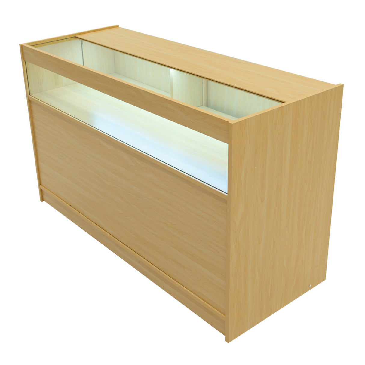 Conjunto de Balcões Comerciais com Luz LED "HARMONIA" LM60 + B1500 + C1500 – cor Maple