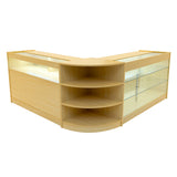 Conjunto de Balcões Comerciais com Luz LED  "DEMETER" LM60 + K1500 + B1500 – cor Maple