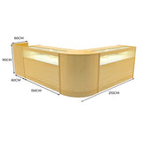 Conjunto de Balcões Comerciais com Luz LED "LUNA" CM60 + 2xB1500 + TB60 – cor Maple