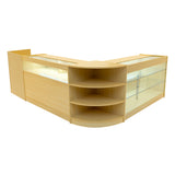 Conjunto de Balcões Comerciais com Luz LED "HYPERION" LM60 + B1500 + K1500 + TB60 – cor Maple