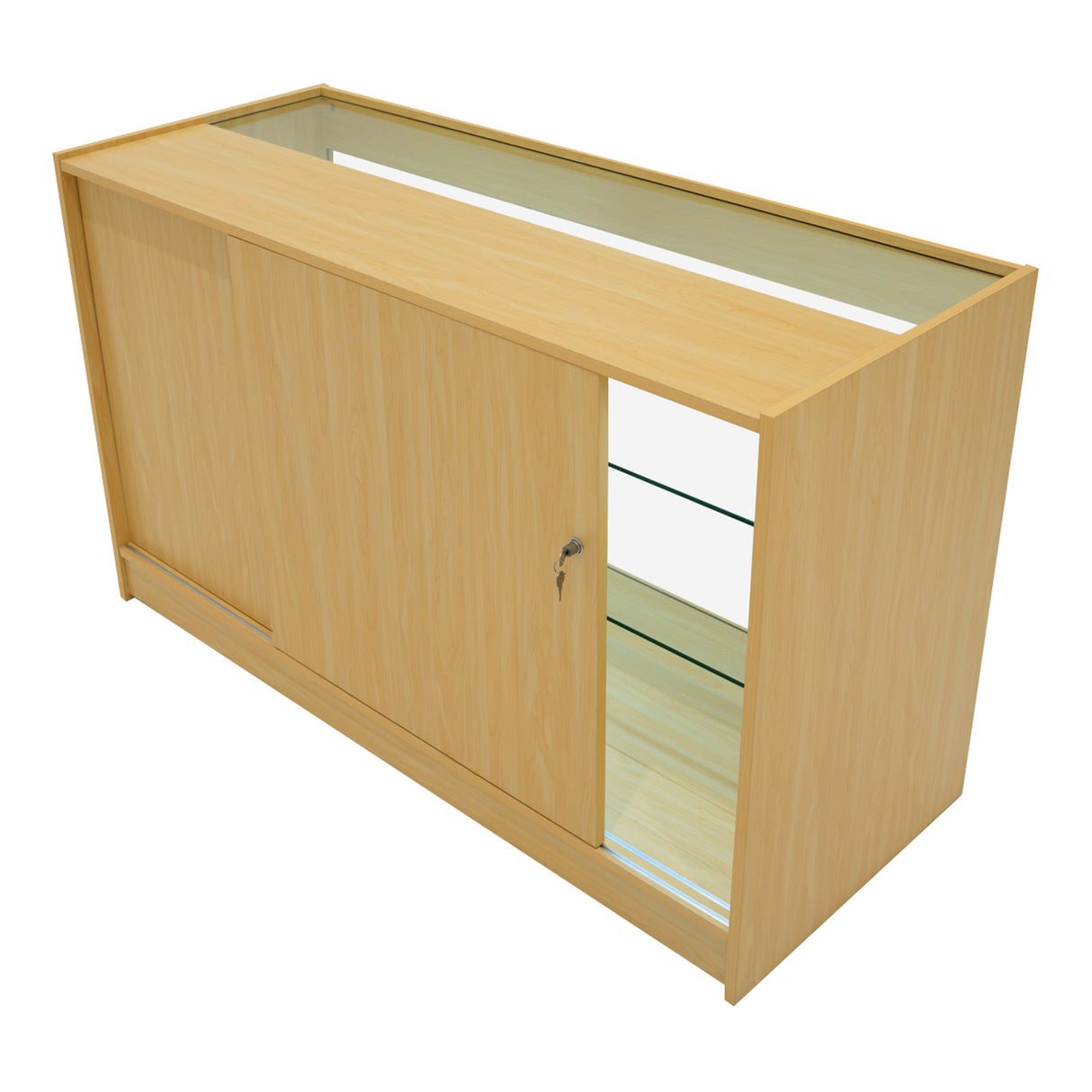 Conjunto de Balcões Comerciais com Luz LED "HYPERION" LM60 + B1500 + K1500 + TB60 – cor Maple