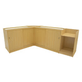 Conjunto de Balcões Comerciais com Luz LED "HYPERION" LM60 + B1500 + K1500 + TB60 – cor Maple