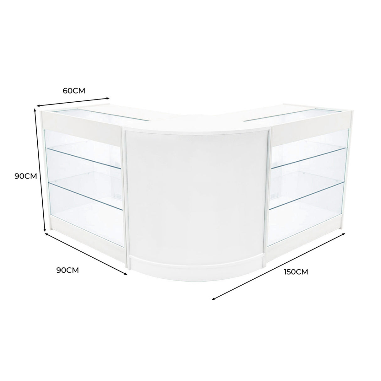 Conjunto de Balcões Comerciais com Luz LED "HELIOS" CM60+ 2x K900 – cor Branco
