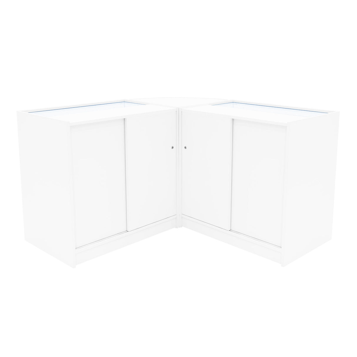 Conjunto de Balcões Comerciais com Luz LED "ADONIS" CM60 + B900 + C900 – cor Branco