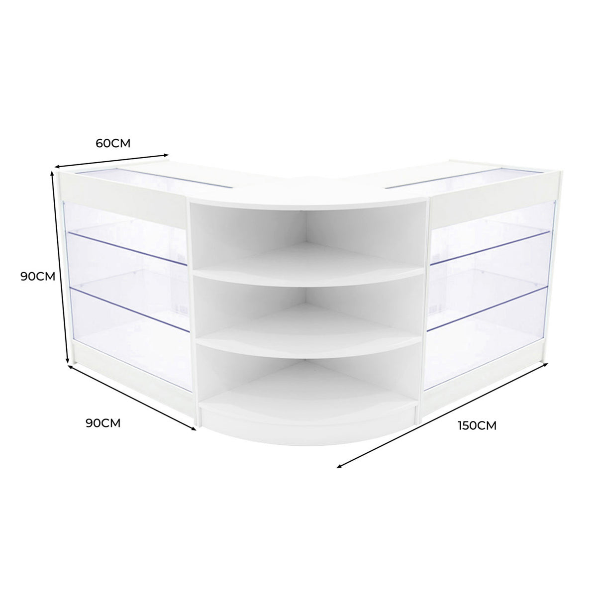 Conjunto de Balcões Comerciais com Luz LED "APOLLO" LM60+ 2x K900 – cor Branco