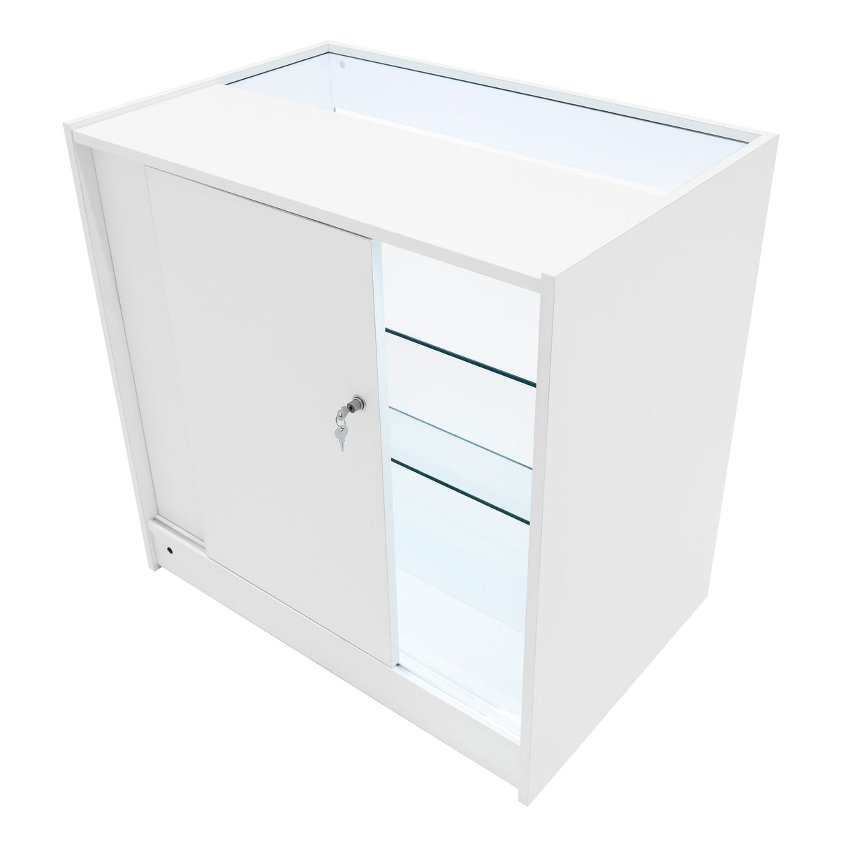 Conjunto de Balcões Comerciais com Luz LED  "DEMETER" LM60 + K900 + B900 – cor Branco