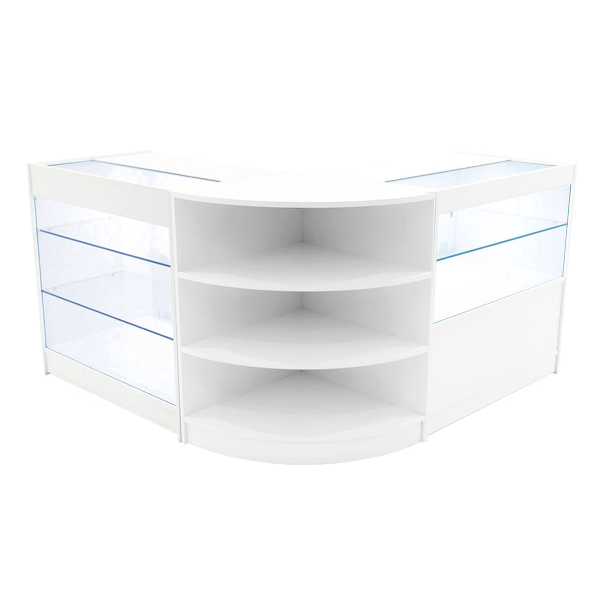 Conjunto de Balcões Comerciais com Luz LED  "CALLIOPE" LM60 + K900 + C900 – cor Branco