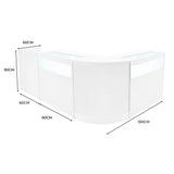 Conjunto de Balcões Comerciais com Luz LED "LUNA" CM60 + 2xB900 + TB60 – cor Branco