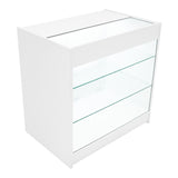 Conjunto de Balcões Comerciais com Luz LED "ARIES" CM60 + 2xK900 + TB60 – cor Branco