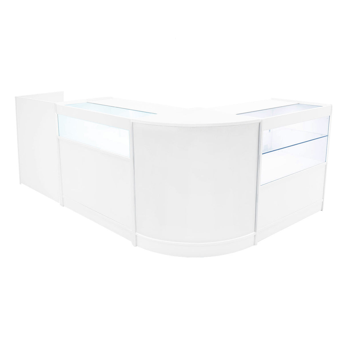 Conjunto de Balcões Comerciais com Luz LED "GRAVITY" CM60 + B900 + C900 + TB60 – Branco