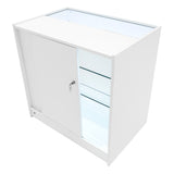 Conjunto de Balcões Comerciais com Luz LED "POLARIS" CM60 + B900 + K900 + TB60 – cor Branco