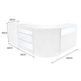 Conjunto de Balcões Comerciais com Luz LED "POLARIS" CM60 + B900 + K900 + TB60 – cor Branco