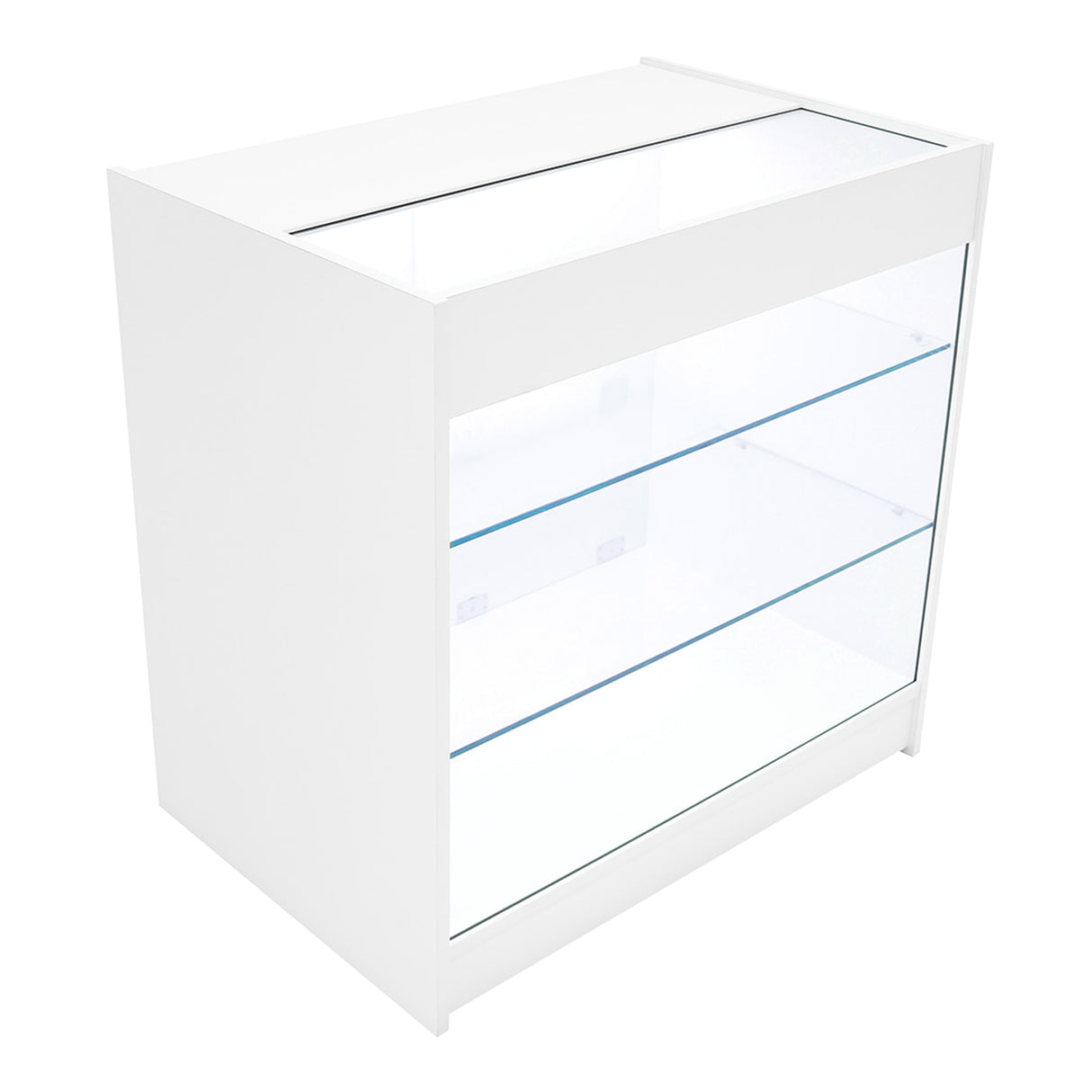 Conjunto de Balcões Comerciais com Luz LED "POLARIS" CM60 + B900 + K900 + TB60 – cor Branco