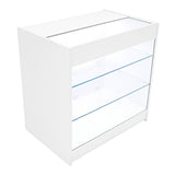 Conjunto de Balcões Comerciais com Luz LED "POLARIS" CM60 + B900 + K900 + TB60 – cor Branco