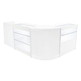 Conjunto de Balcões Comerciais com Luz LED "VEGA" CM60 + K900 + C900 + TB60 – cor Branco