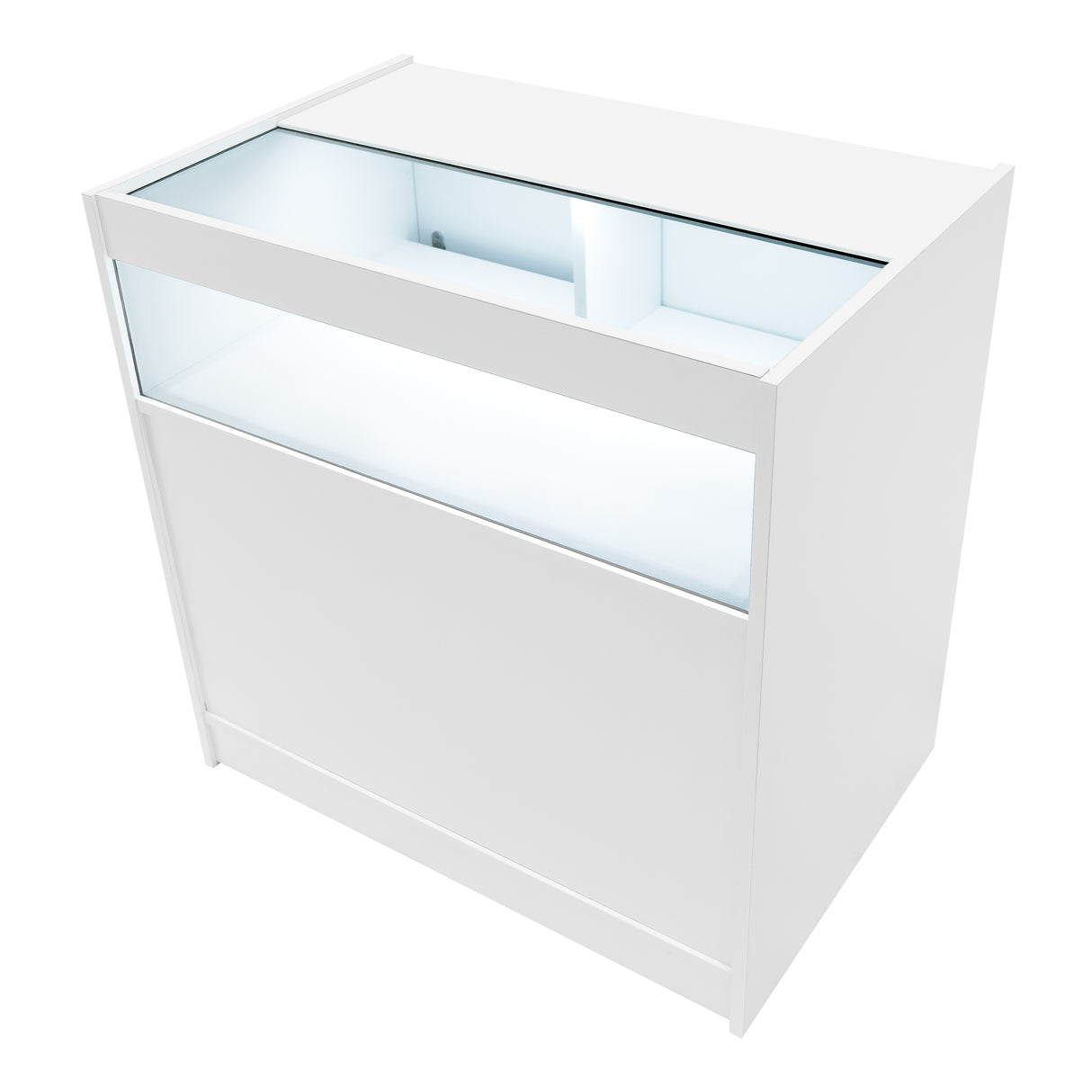 Conjunto de Balcões Comerciais com Luz LED "EUROPA" LM60 + B900 + C900 + TB60 – cor Branco