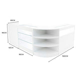 Conjunto de Balcões Comerciais com Luz LED "HYPERION" LM60 + B900 + K900 + TB60 – cor Branco