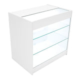 Conjunto de Balcões Comerciais com Luz LED "HYPERION" LM60 + B900 + K900 + TB60 – cor Branco