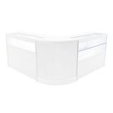 Conjunto de Balcões Comerciais com Luz LED "ADONIS" CM60 + B1200 + C1200 – cor Branco