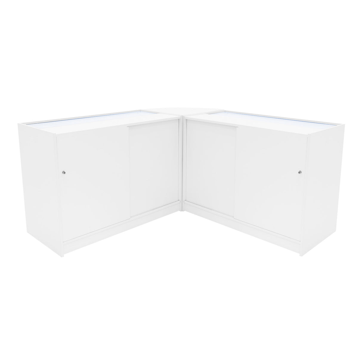 Conjunto de Balcões Comerciais com Luz LED "ADONIS" CM60 + B1200 + C1200 – cor Branco
