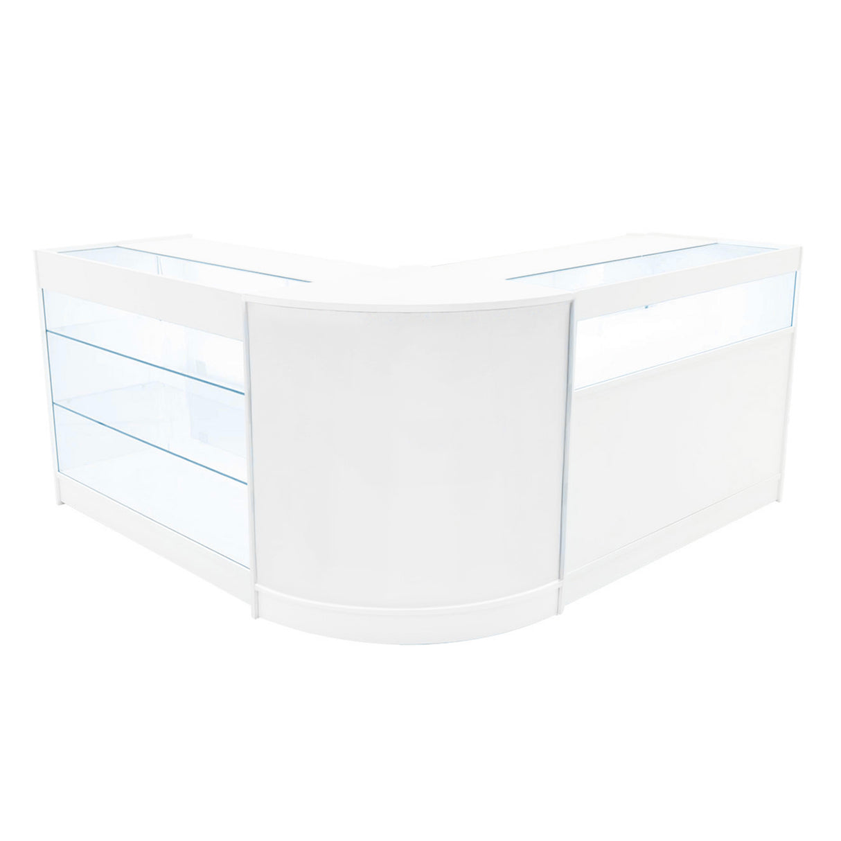 Conjunto de Balcões Comerciais com Luz LED  "TRITON" CM60 + K1200 + B1200 – cor Branco