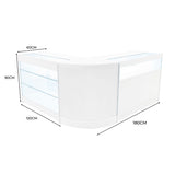 Conjunto de Balcões Comerciais com Luz LED  "TRITON" CM60 + K1200 + B1200 – cor Branco
