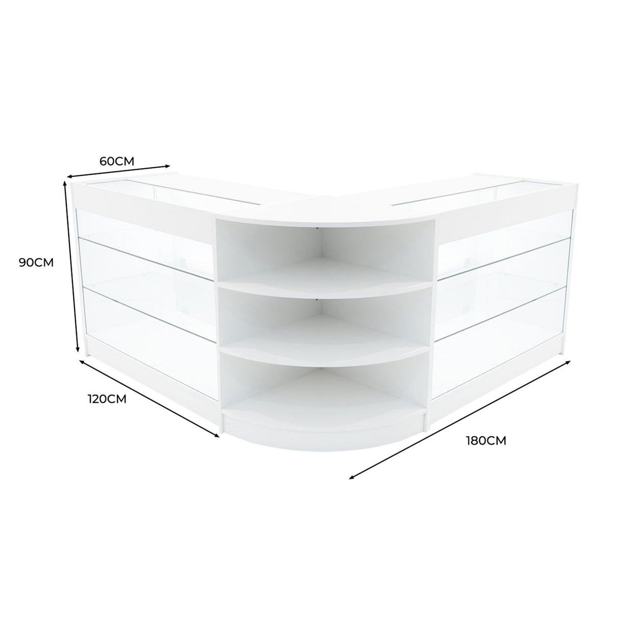 Conjunto de Balcões Comerciais com Luz LED "APOLLO" LM60+ 2x K1200 – cor Branco