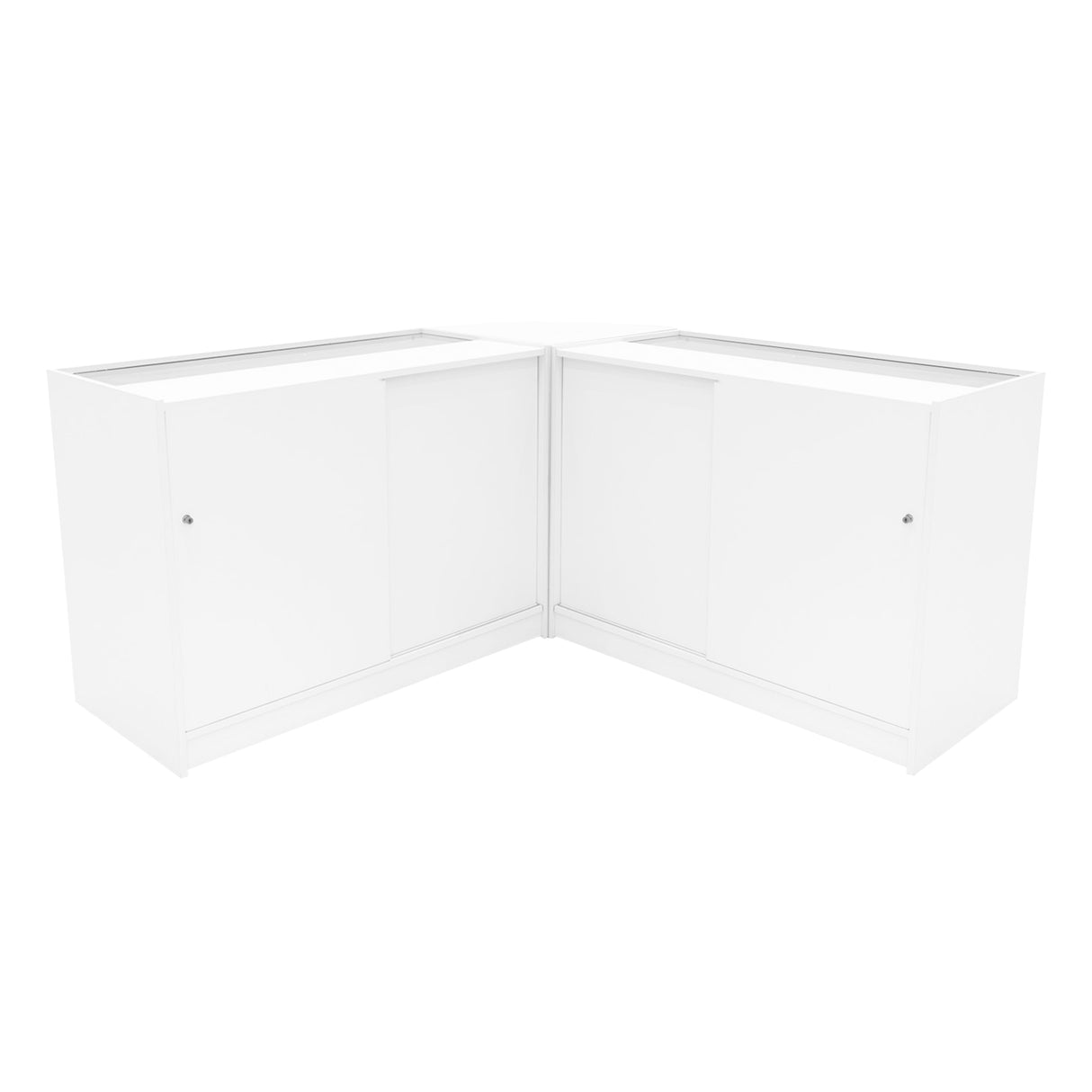 Conjunto de Balcões Comerciais com Luz LED  "DEMETER" LM60 + K1200 + B1200 – cor Branco