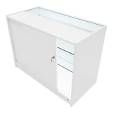 Conjunto de Balcões Comerciais com Luz LED "ARIES" CM60 + 2xK1200 + TB60 – cor Branco