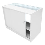 Conjunto de Balcões Comerciais com Luz LED "POLARIS" CM60 + B1200 + K1200 + TB60 – cor Branco