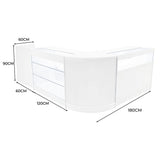 Conjunto de Balcões Comerciais com Luz LED "POLARIS" CM60 + B1200 + K1200 + TB60 – cor Branco