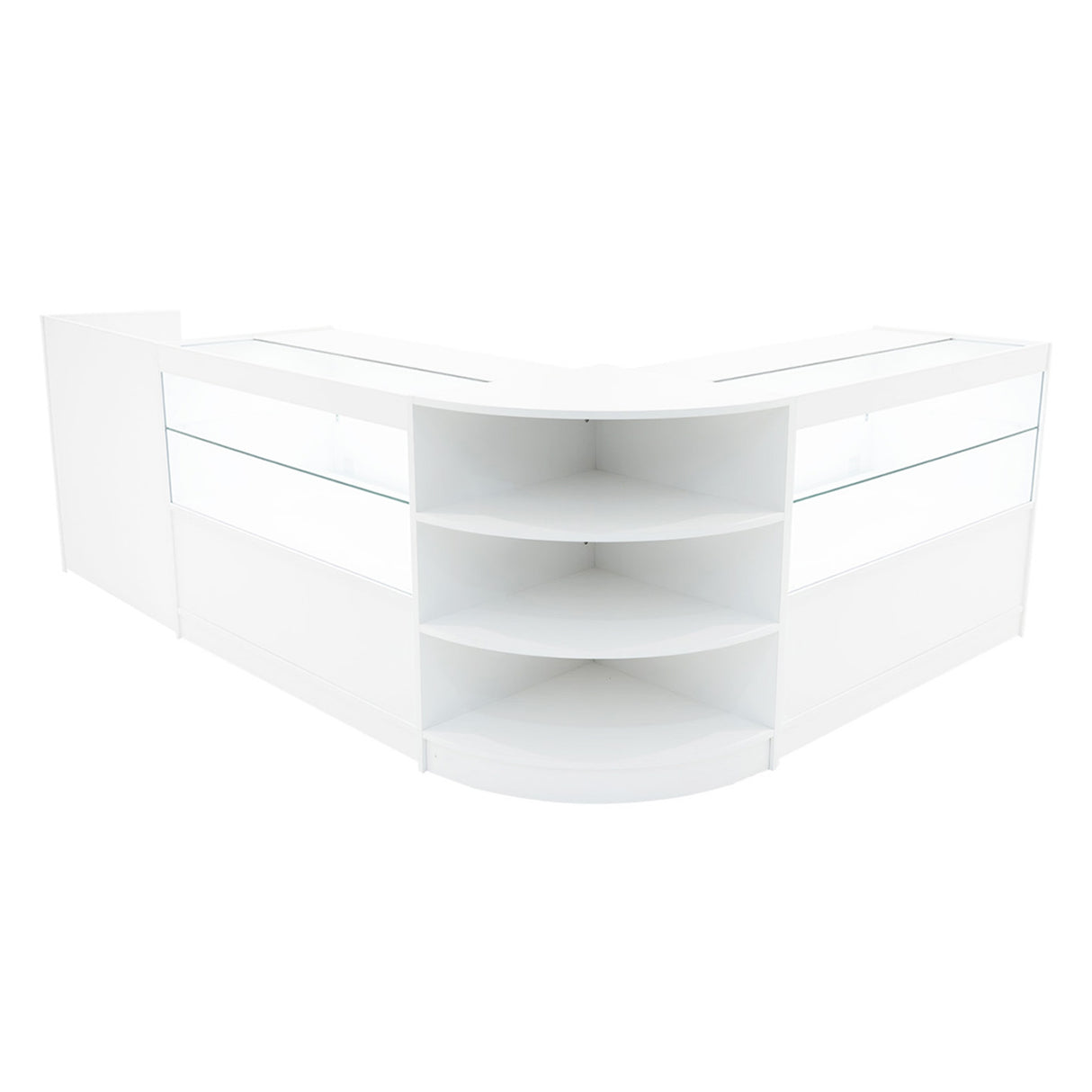 Conjunto de Balcões Comerciais com Luz LED "ECLIPSE" LM60 + 2xC1200 + TB60 – cor Branco