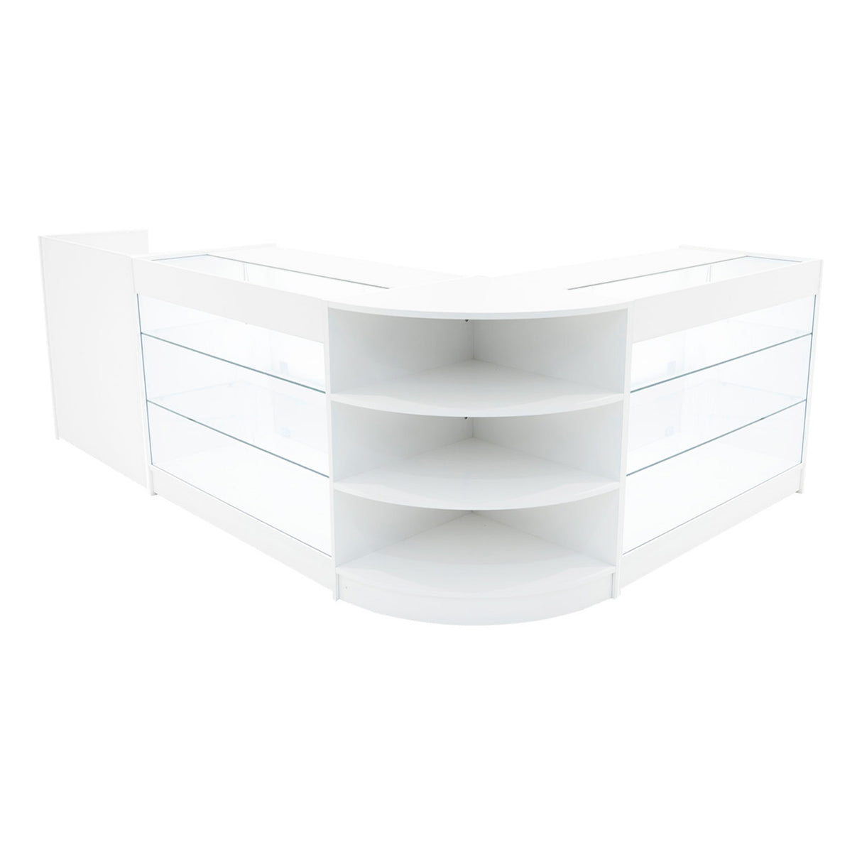 Conjunto de Balcões Comerciais com Luz LED "ASTRO" LM60 + 2xK1200 + TB60 – cor Branco
