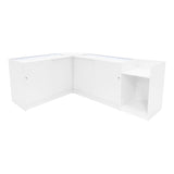 Conjunto de Balcões Comerciais com Luz LED "EUROPA" LM60 + B1200 + C1200 + TB60 – cor Branco
