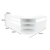 Conjunto de Balcões Comerciais com Luz LED "EUROPA" LM60 + B1200 + C1200 + TB60 – cor Branco