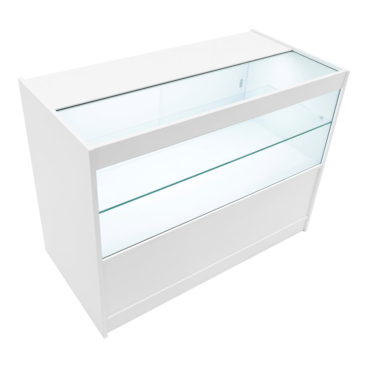 Conjunto de Balcões Comerciais com Luz LED "EUROPA" LM60 + B1200 + C1200 + TB60 – cor Branco