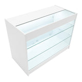 Conjunto de Balcões Comerciais com Luz LED "HYPERION" LM60 + B1200 + K1200 + TB60 – cor Branco