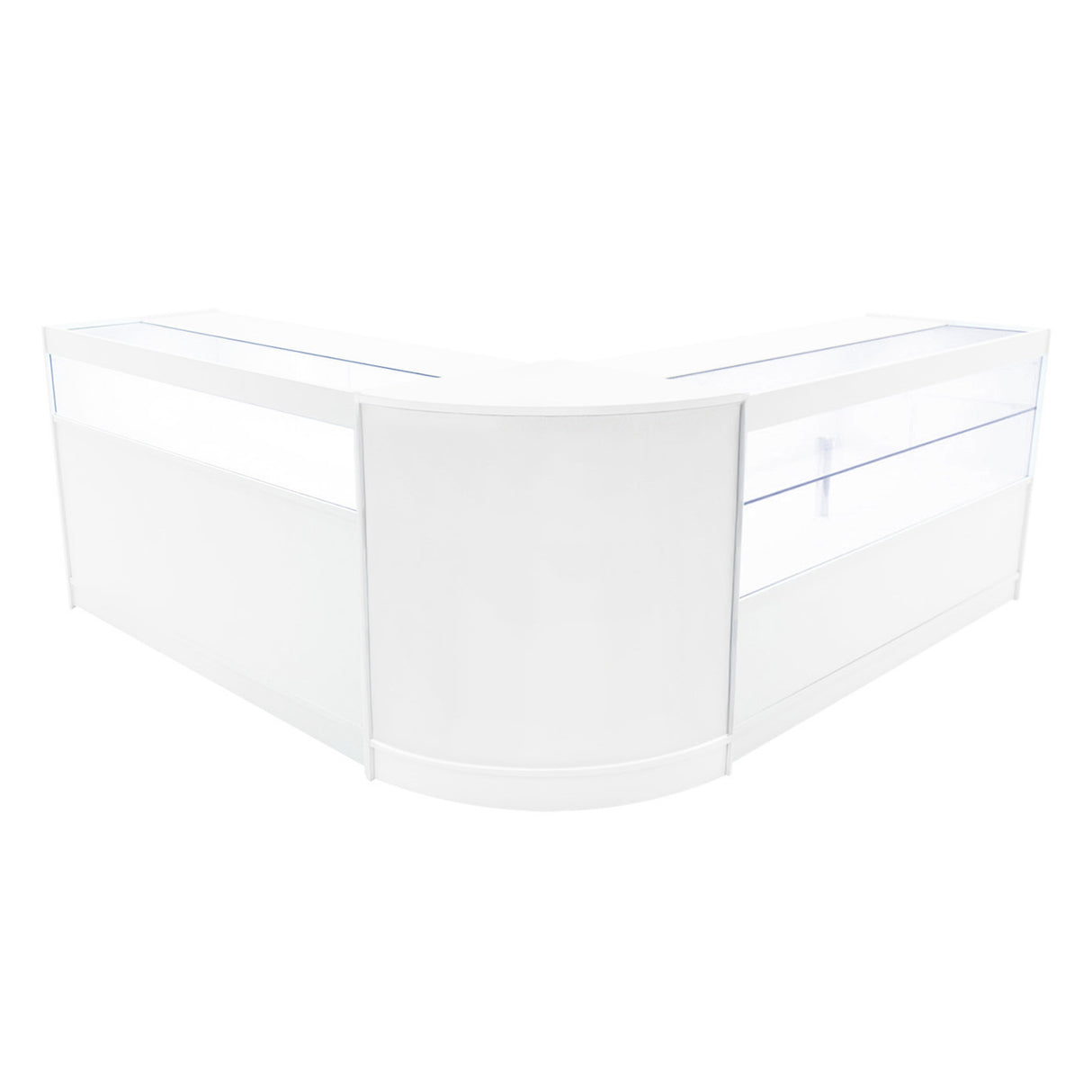 Conjunto de Balcões Comerciais com Luz LED "ADONIS" CM60 + B1500 + C1500 – cor Branco