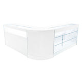 Conjunto de Balcões Comerciais com Luz LED  "TRITON" CM60 + K1500 + B1500 – cor Branco