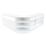 Conjunto de Balcões Comerciais com Luz LED  "DEMETER" LM60 + K1500 + B1500 – cor Branco