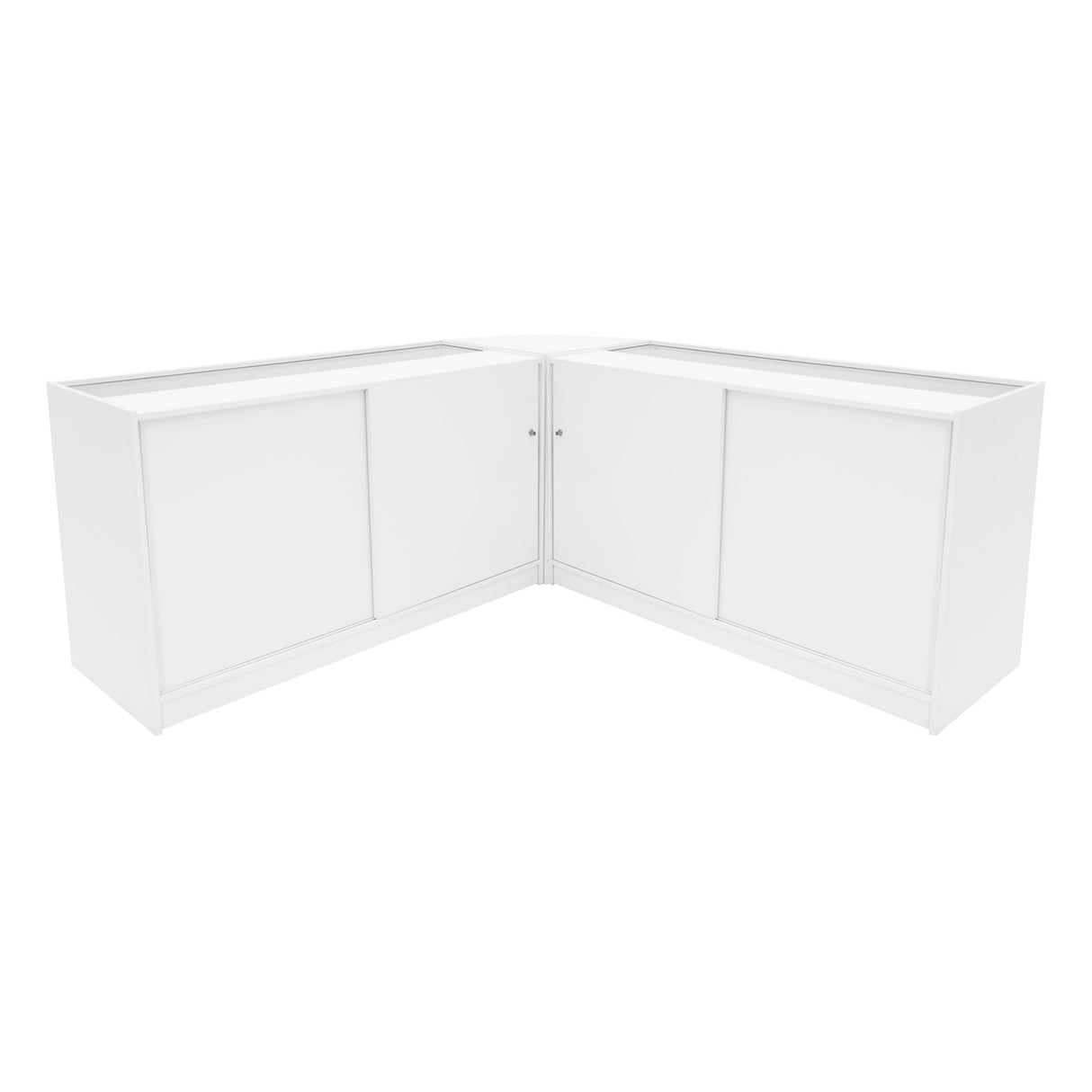 Conjunto de Balcões Comerciais com Luz LED  "DEMETER" LM60 + K1500 + B1500 – cor Branco