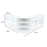 Conjunto de Balcões Comerciais com Luz LED  "CALLIOPE" LM60 + K1500 + C1500 – cor Branco