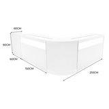 Conjunto de Balcões Comerciais com Luz LED "LUNA" CM60 + 2xB1500 + TB60 – cor Branco