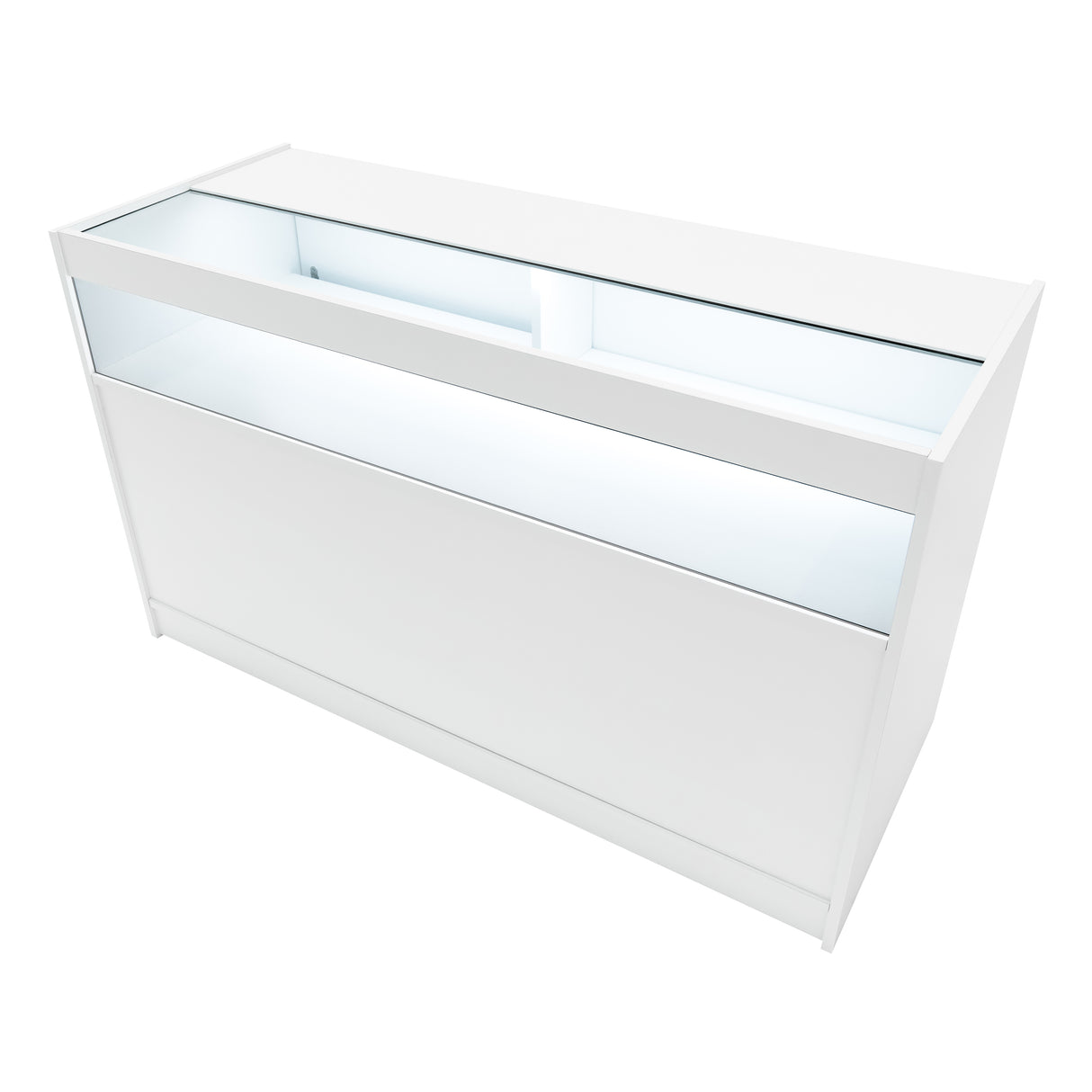 Conjunto de Balcões Comerciais com Luz LED "LUNA" CM60 + 2xB1500 + TB60 – cor Branco