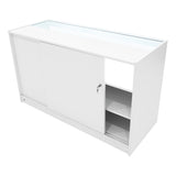 Conjunto de Balcões Comerciais com Luz LED "POLARIS" CM60 + B1500 + K1500 + TB60 – cor Branco