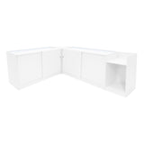 Conjunto de Balcões Comerciais com Luz LED "EUROPA" LM60 + B1500 + C1500 + TB60 – cor Branco